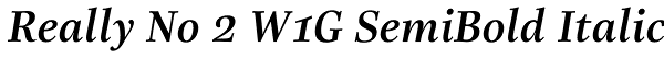 Really No 2 W1G SemiBold Italic Font