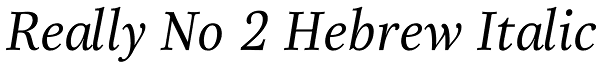 Really No 2 Hebrew Italic Font