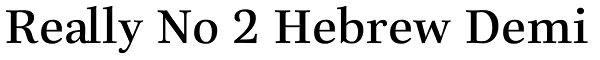 Really No 2 Hebrew Demi Font