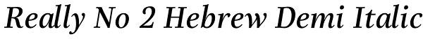 Really No 2 Hebrew Demi Italic Font