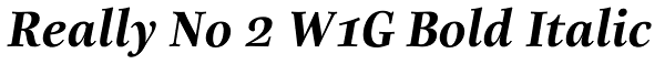 Really No 2 W1G Bold Italic Font