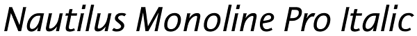 Nautilus Monoline Pro Italic Font