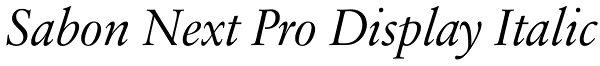 Sabon Next Pro Display Italic Font