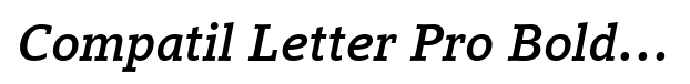 Compatil Letter Pro Bold Italic Font