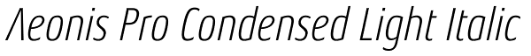 Aeonis Pro Condensed Light Italic Font