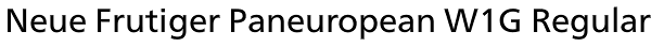 Neue Frutiger Paneuropean W1G Regular Font