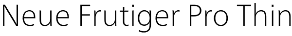 Neue Frutiger Pro Thin Font