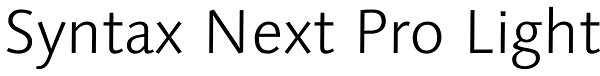 Syntax Next Pro Light Font