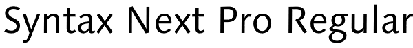 Syntax Next Pro Regular Font