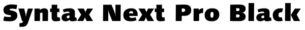 Syntax Next Pro Black Font