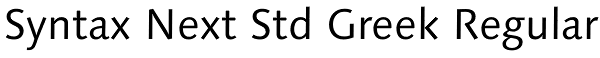 Syntax Next Std Greek Regular Font