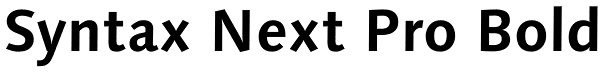 Syntax Next Pro Bold Font