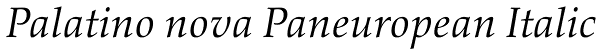 Palatino nova Paneuropean Italic Font