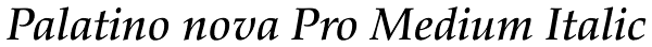 Palatino nova Pro Medium Italic Font