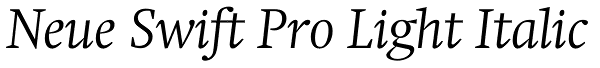 Neue Swift Pro Light Italic Font