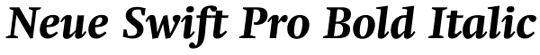 Neue Swift Pro Bold Italic Font