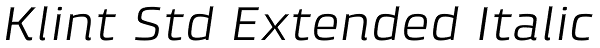 Klint Std Extended Italic Font