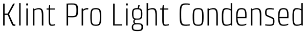 Klint Pro Light Condensed Font