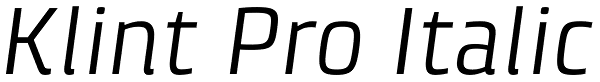 Klint Pro Italic Font