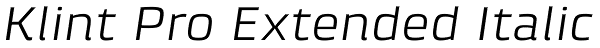 Klint Pro Extended Italic Font