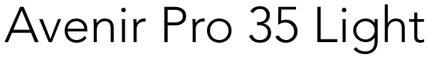 Avenir Pro 35 Light Font