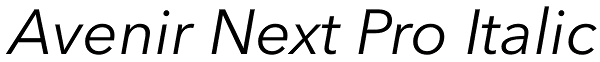 Avenir Next Pro Italic Font