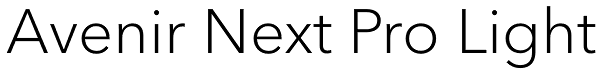 Avenir Next Pro Light Font