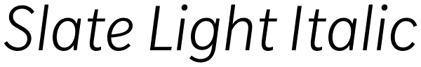 Slate Light Italic Font
