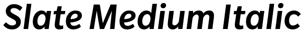 Slate Medium Italic Font