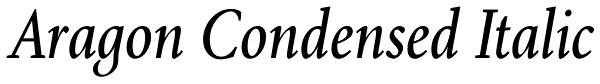 Aragon Condensed Italic Font