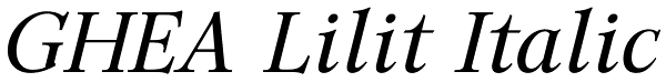 GHEA Lilit Italic Font