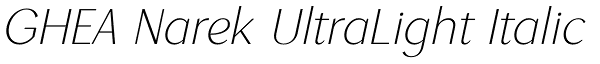 GHEA Narek UltraLight Italic Font