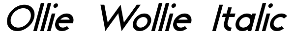 Ollie Wollie Italic Font