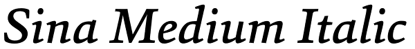 Sina Medium Italic Font