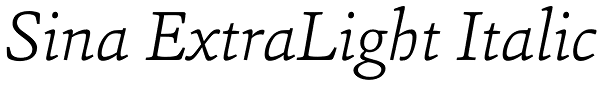 Sina ExtraLight Italic Font