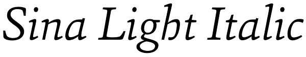 Sina Light Italic Font