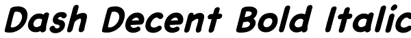 Dash Decent Bold Italic Font