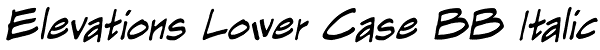 Elevations Lower Case BB Italic Font