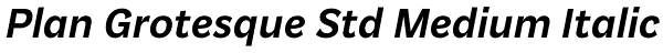 Plan Grotesque Std Medium Italic Font