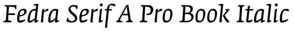 Fedra Serif A Pro Book Italic Font