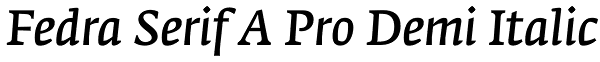 Fedra Serif A Pro Demi Italic Font