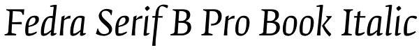 Fedra Serif B Pro Book Italic Font