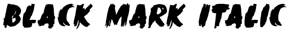 Black Mark Italic Font