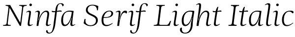 Ninfa Serif Light Italic Font