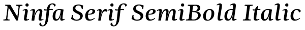 Ninfa Serif SemiBold Italic Font