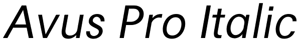 Avus Pro Italic Font