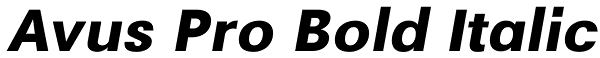 Avus Pro Bold Italic Font