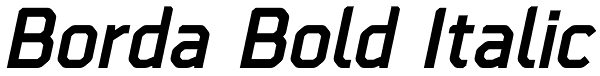 Borda Bold Italic Font