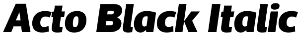 Acto Black Italic Font