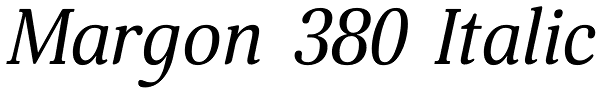 Margon 380 Italic Font